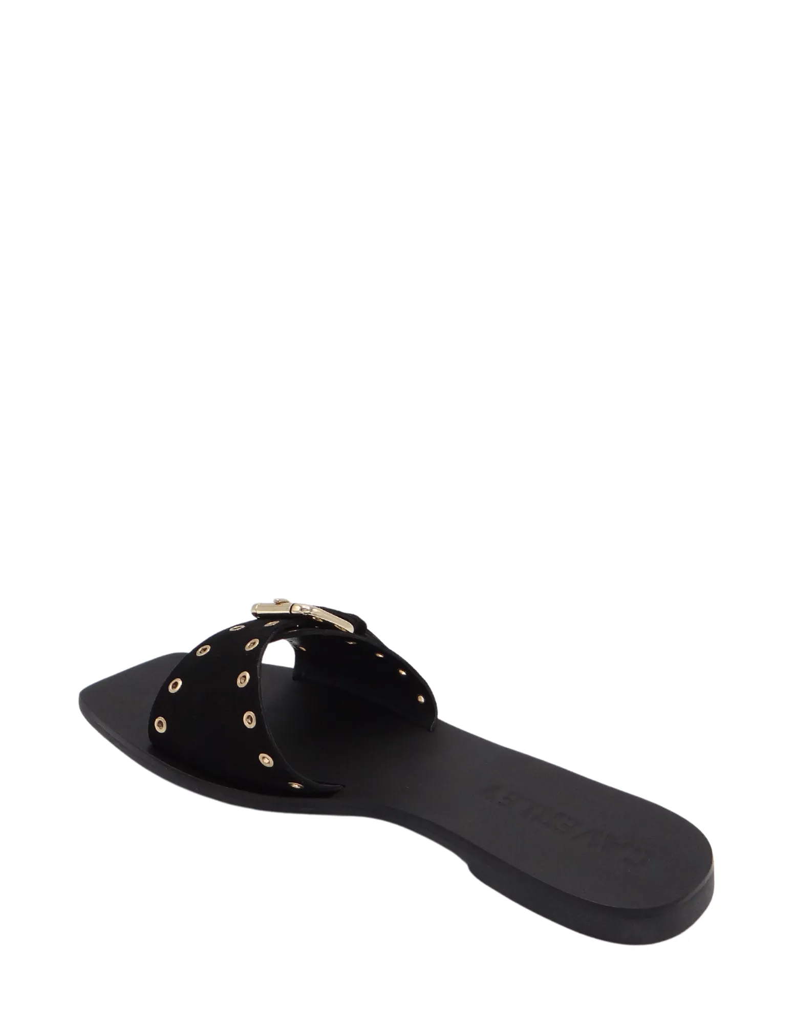CAVERLEY II Rave Slide Stud - Black Suede