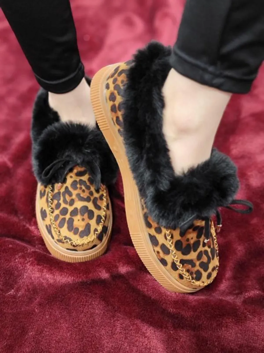 Cheetah Faux-Fur Anklet Yana Moccasin