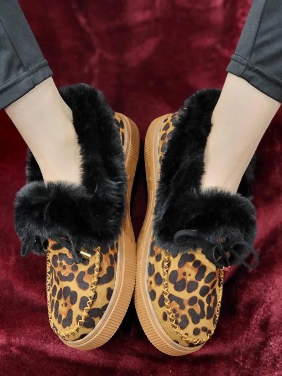 Cheetah Faux-Fur Anklet Yana Moccasin