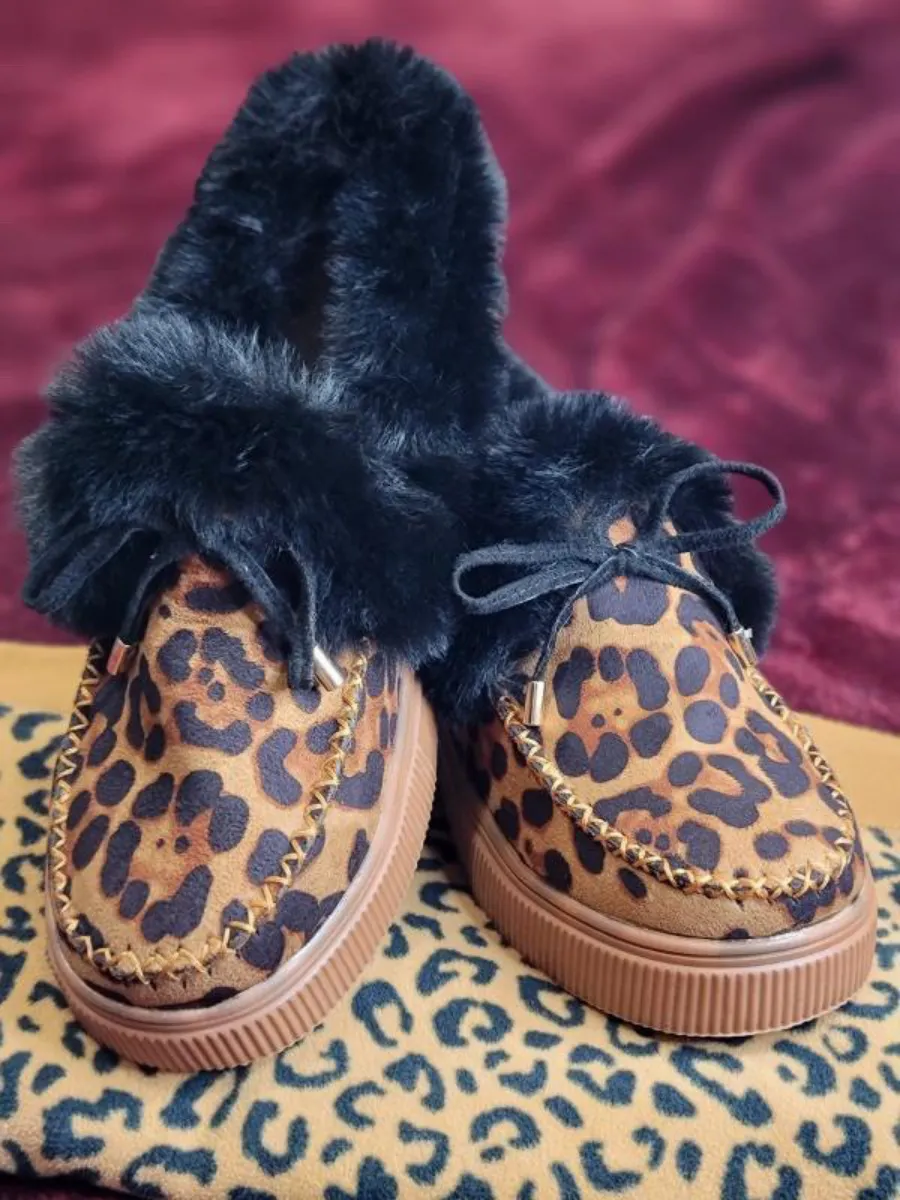 Cheetah Faux-Fur Anklet Yana Moccasin
