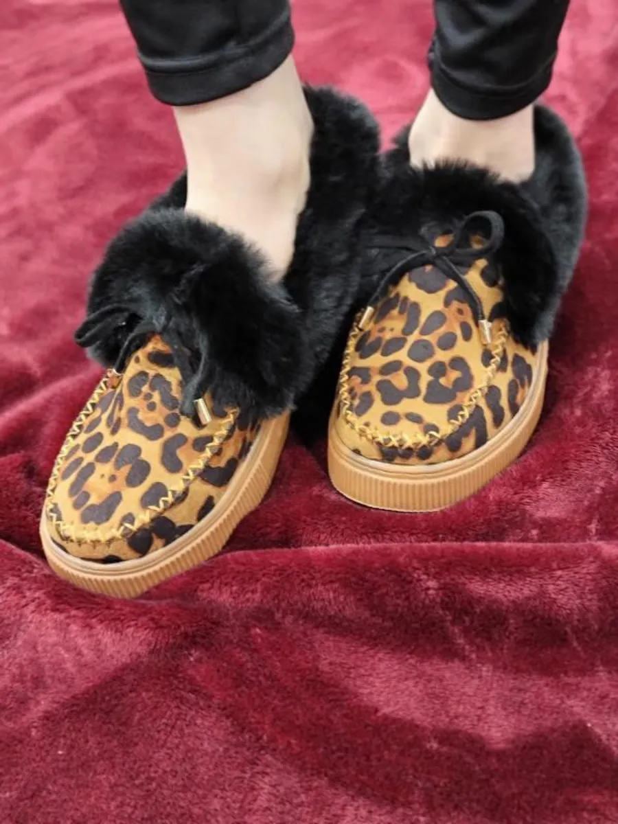 Cheetah Faux-Fur Anklet Yana Moccasin