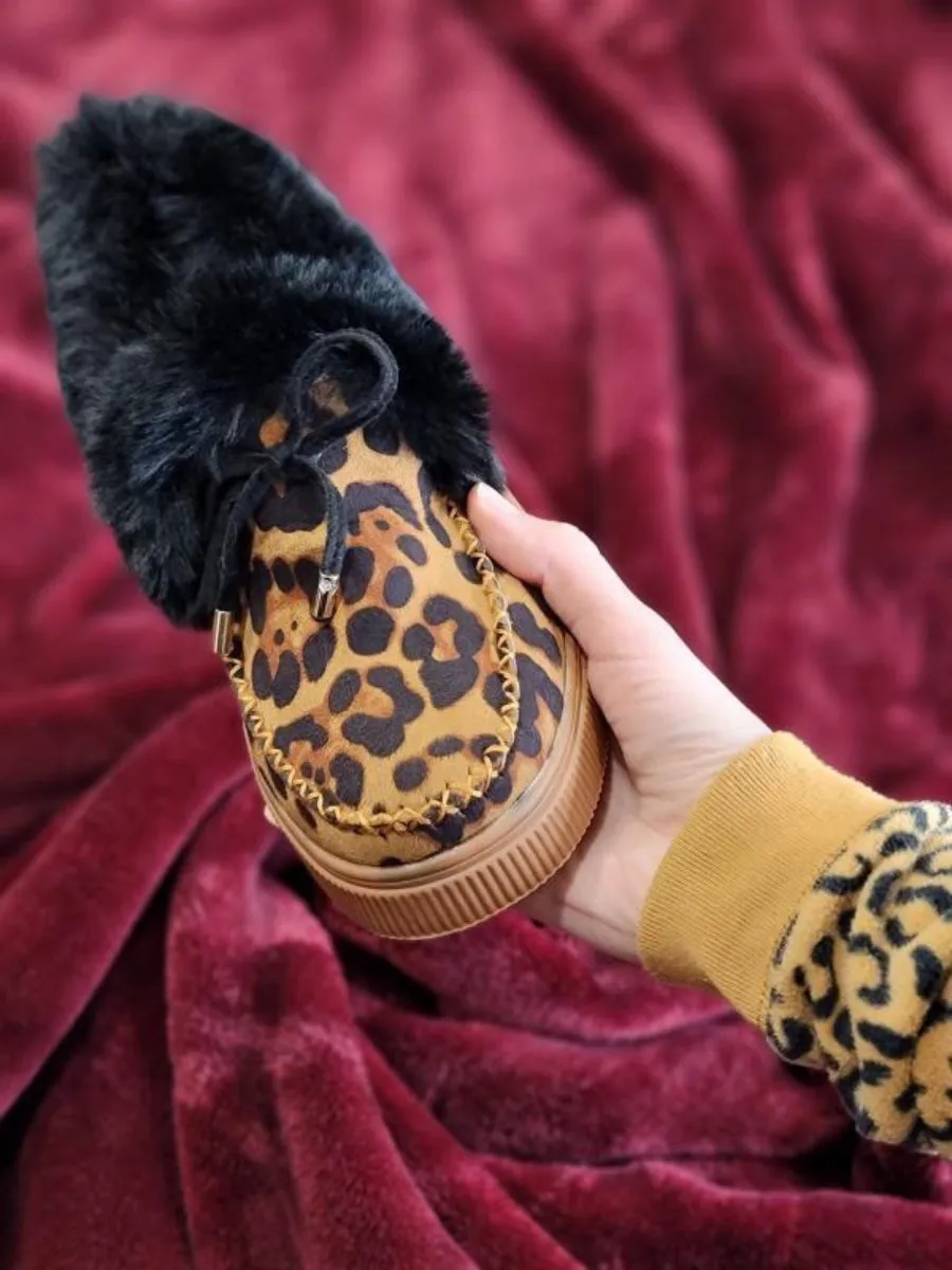 Cheetah Faux-Fur Anklet Yana Moccasin