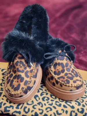 Cheetah Faux-Fur Anklet Yana Moccasin