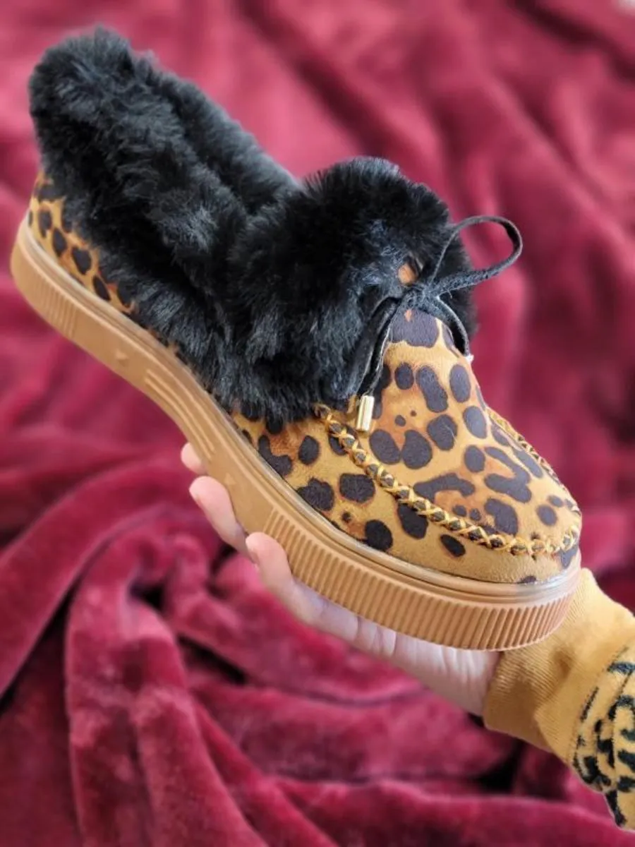 Cheetah Faux-Fur Anklet Yana Moccasin