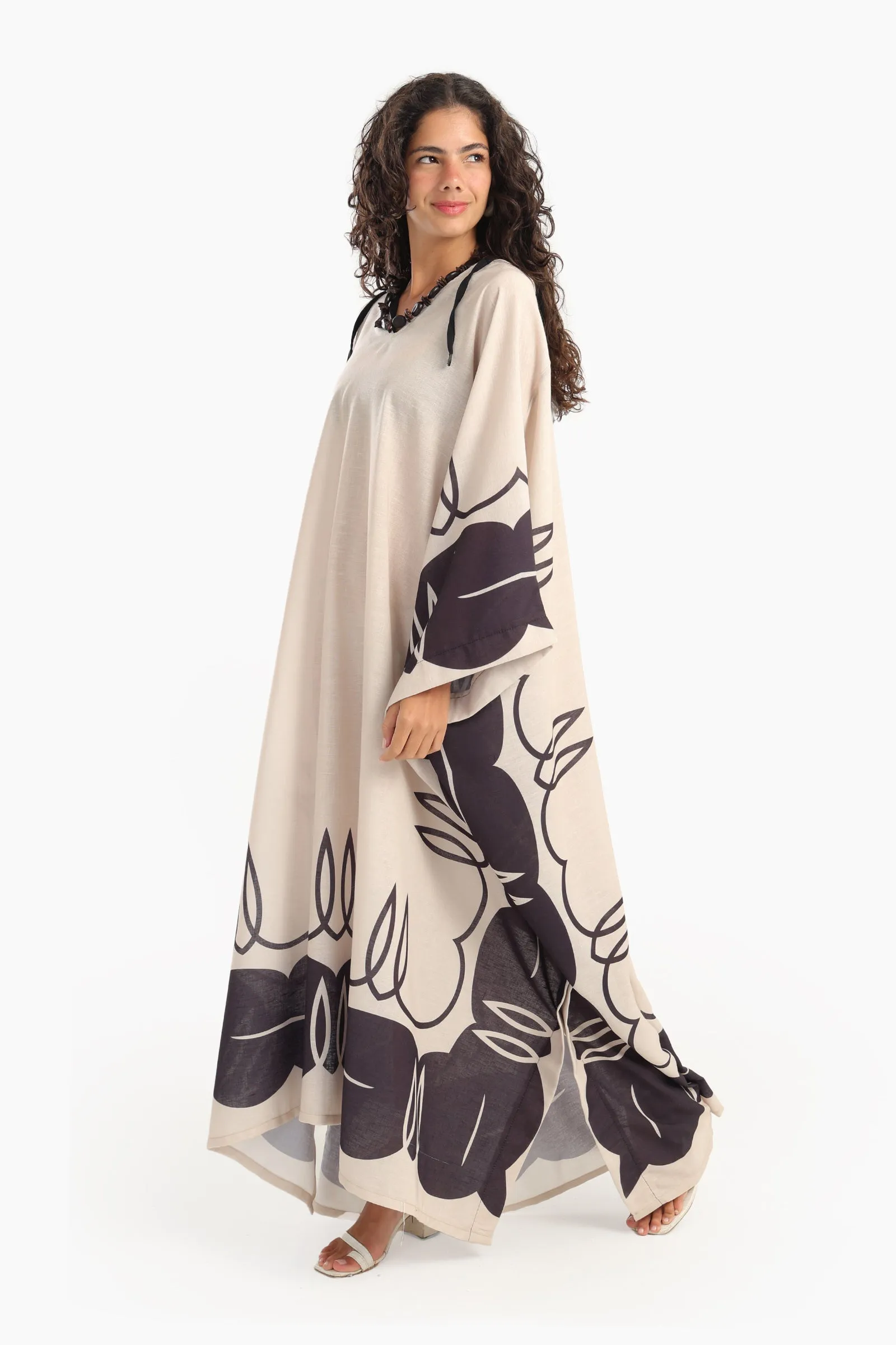 Chic Printed Hooded Abaya
