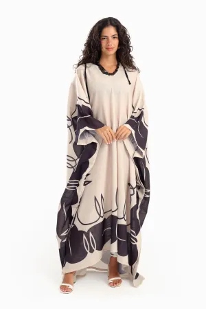 Chic Printed Hooded Abaya