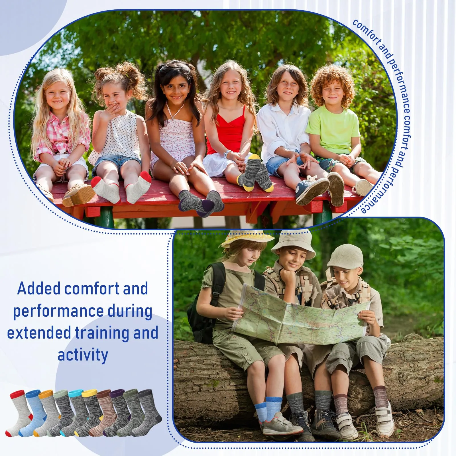 Chuarry 50 Pairs Kids Warmth Socks Bulk Soft Cotton Socks for Ankle Crew Breathable Athletic Winter Sports(for 7-10 Years)
