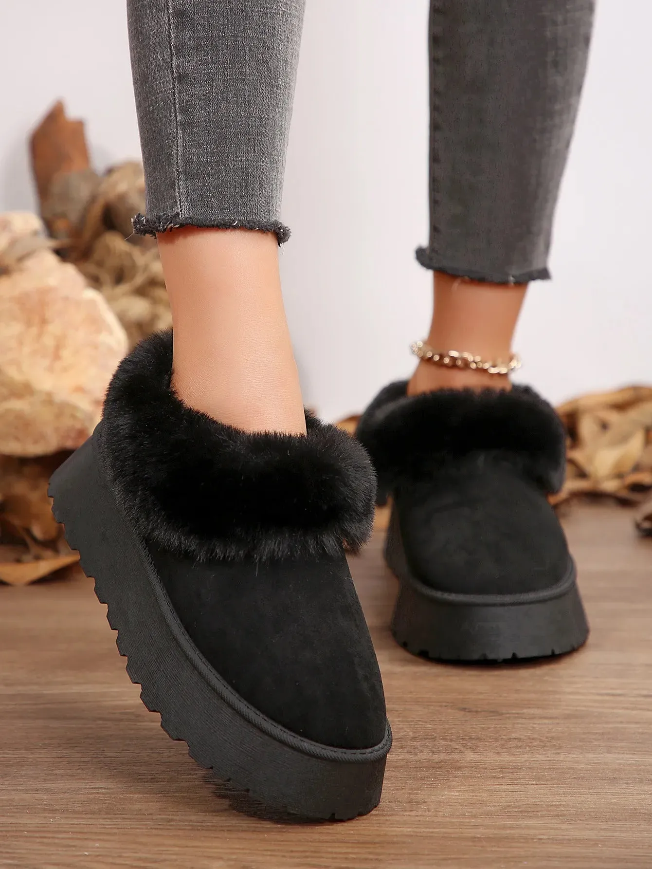 Cozy Winter Cotton Booties for Women