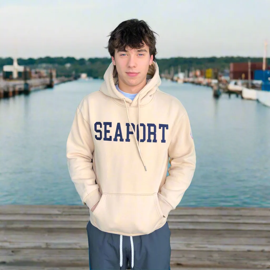 Cream Heavyweight Pullover Hoodie – Soft, Warm, Durable Cotton Sweatshirt