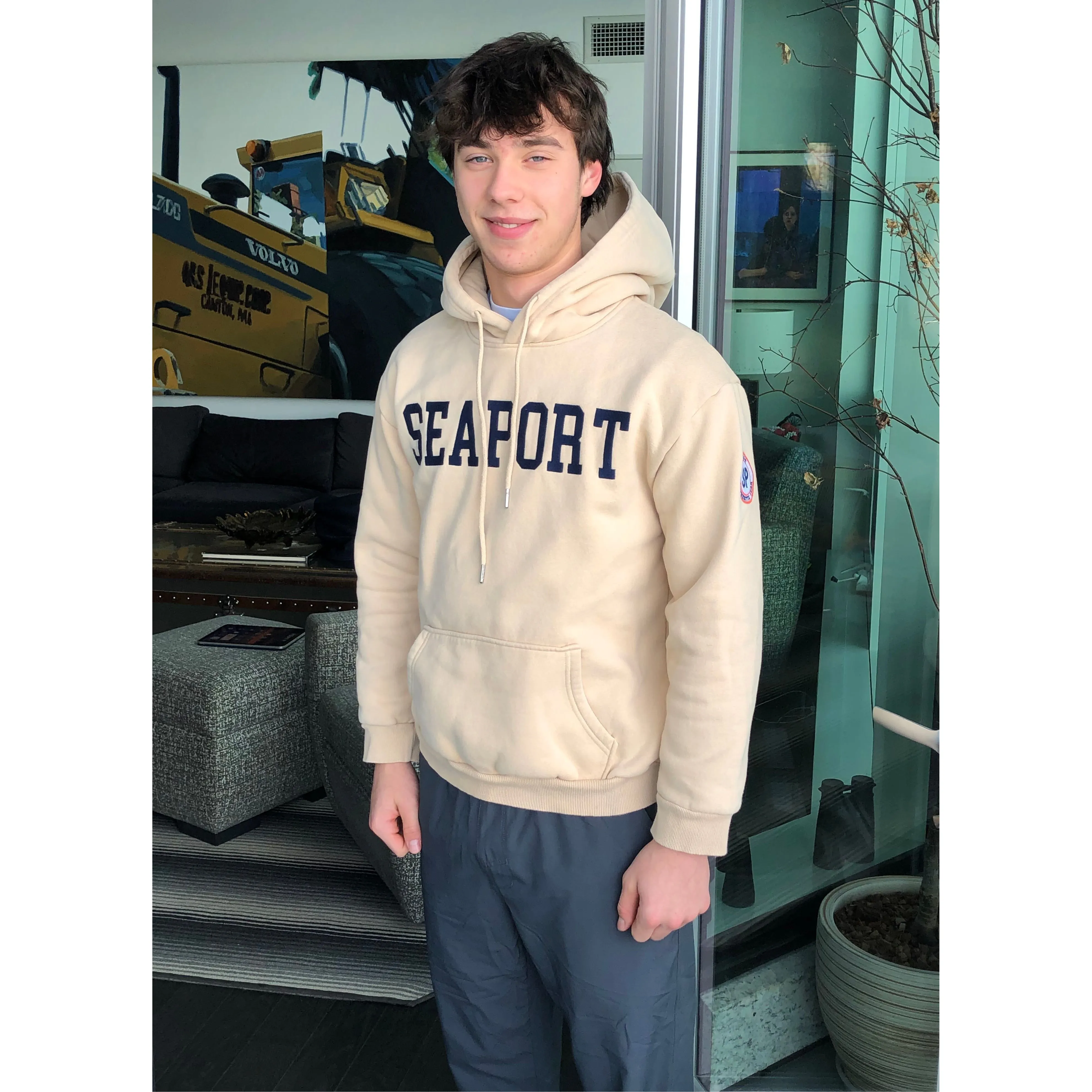 Cream Heavyweight Pullover Hoodie – Soft, Warm, Durable Cotton Sweatshirt