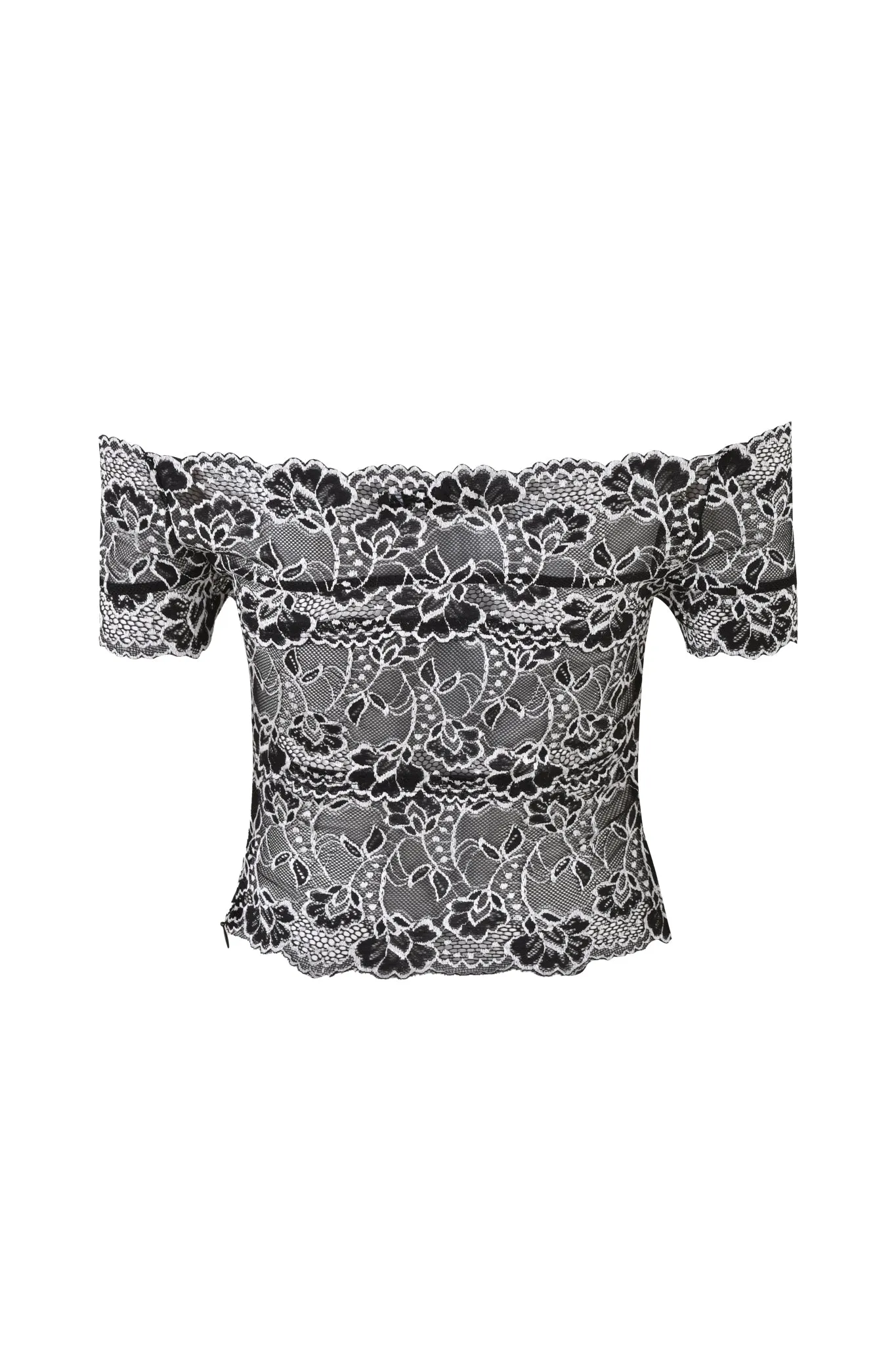 CRYSTAL TOP - BLACK : LACE