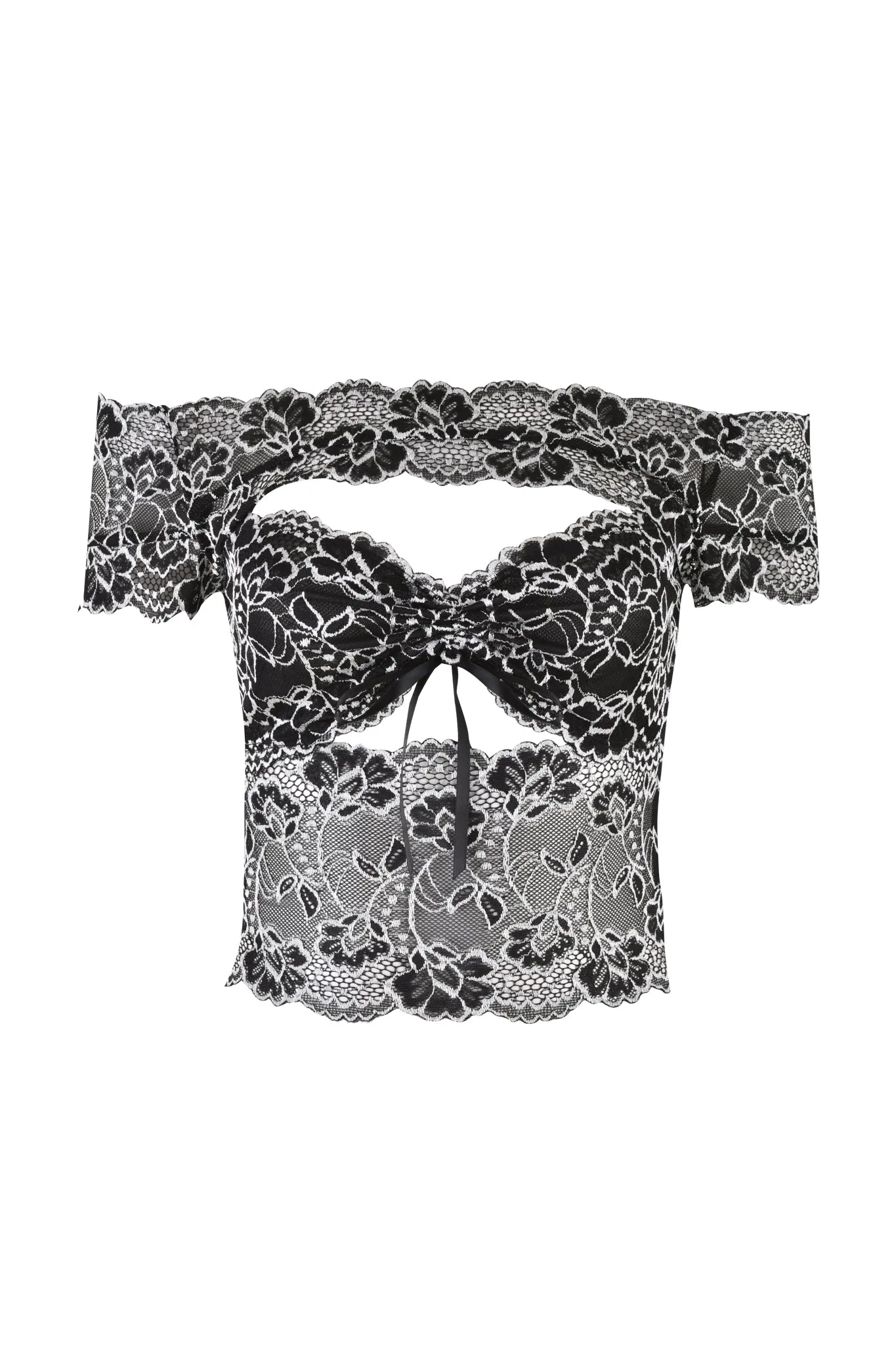CRYSTAL TOP - BLACK : LACE