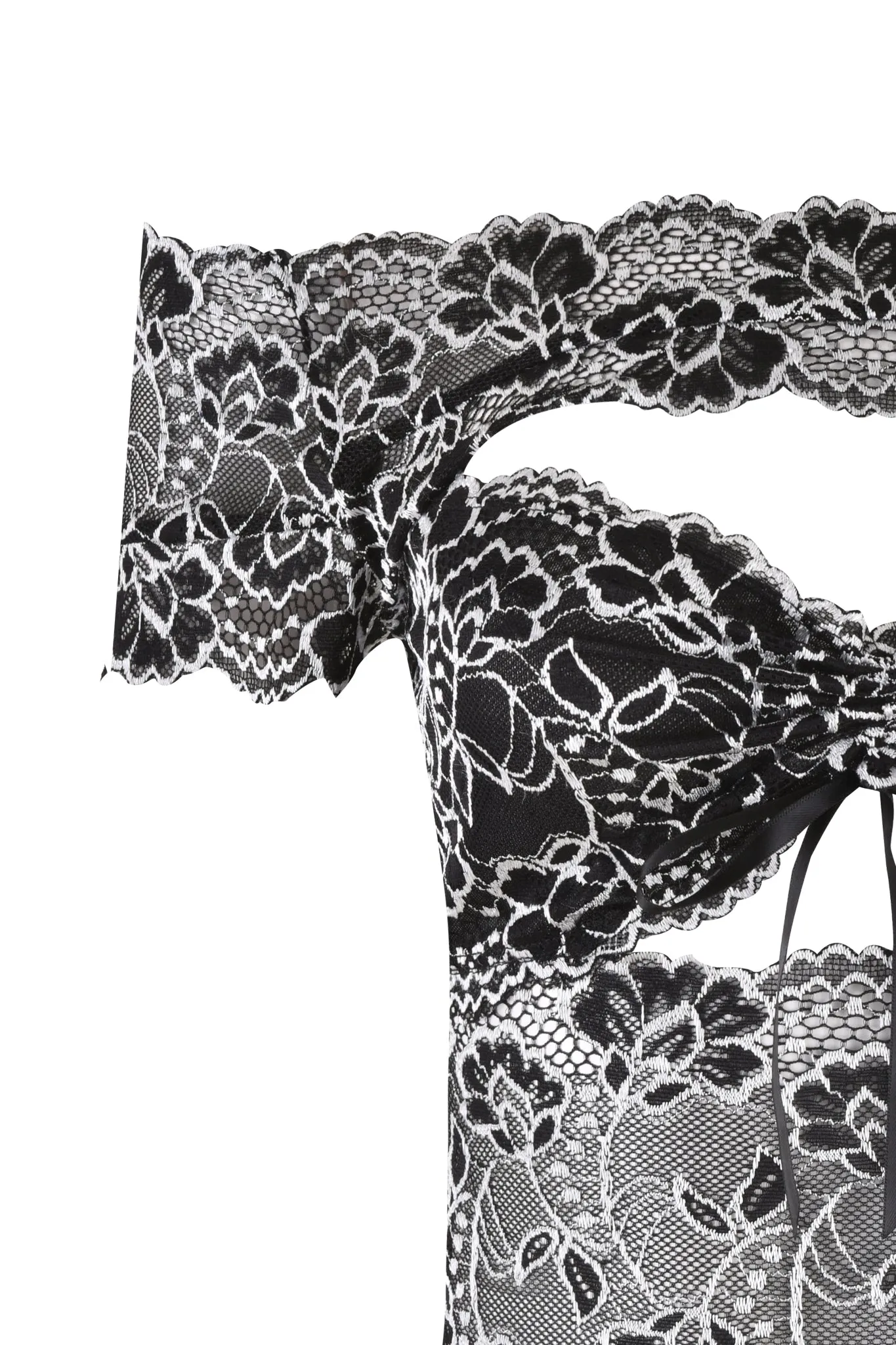 CRYSTAL TOP - BLACK : LACE