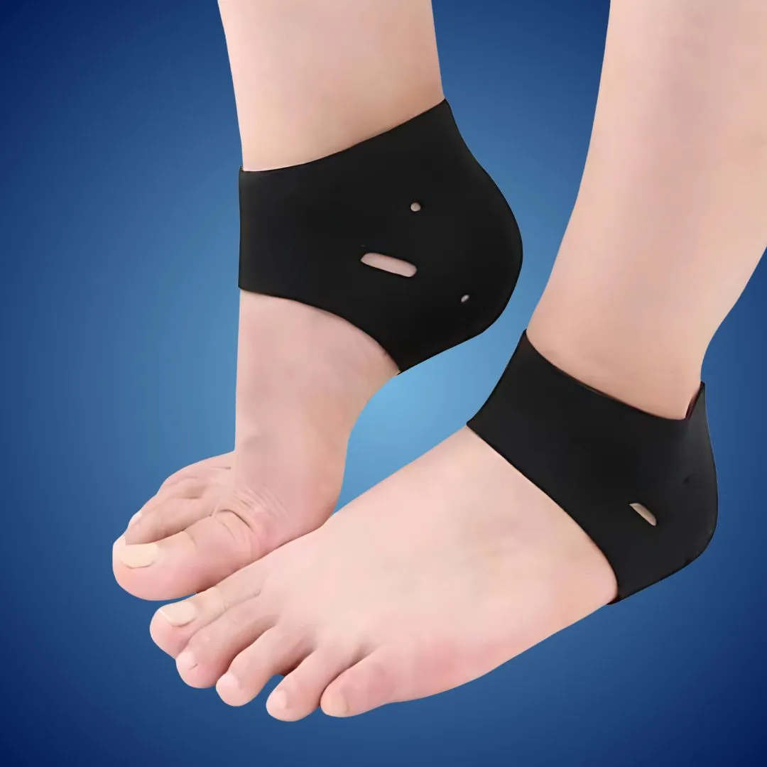 Cushioned Heel Socks for Dry Cracked Heels - Plantar Fasciitis Relief & Daily Comfort Support