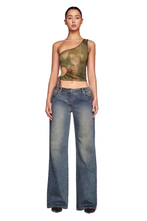 CYRENE TOP - GREEN : CAMO