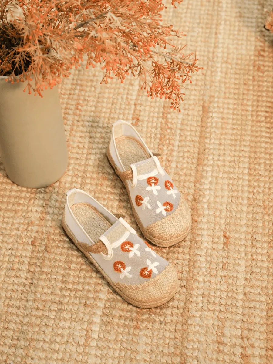 Daisy Embroidered Espadrille Linen Loafer