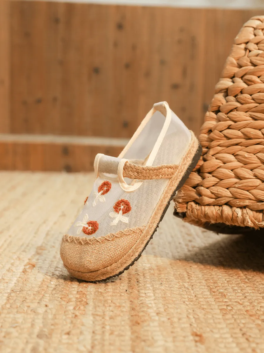 Daisy Embroidered Espadrille Linen Loafer