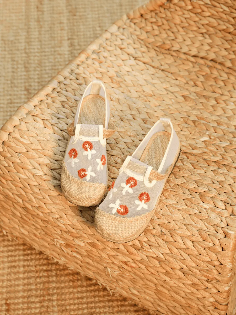 Daisy Embroidered Espadrille Linen Loafer