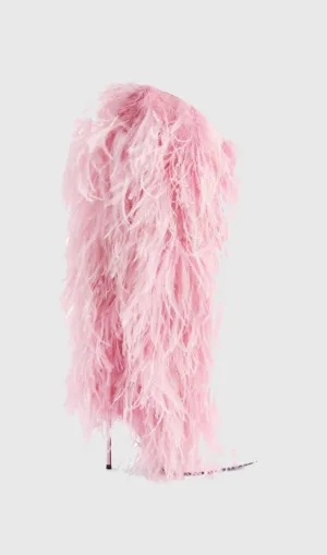 Danica Feather Knee-high Boots - Pink
