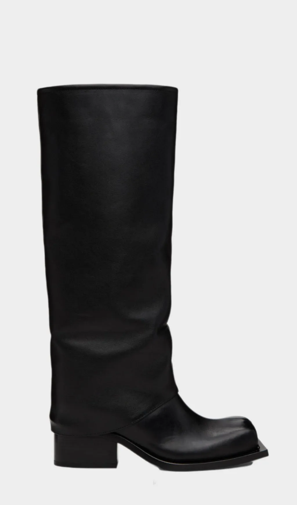 Danika Chunky Heel Metallic Trouser Boots - Black