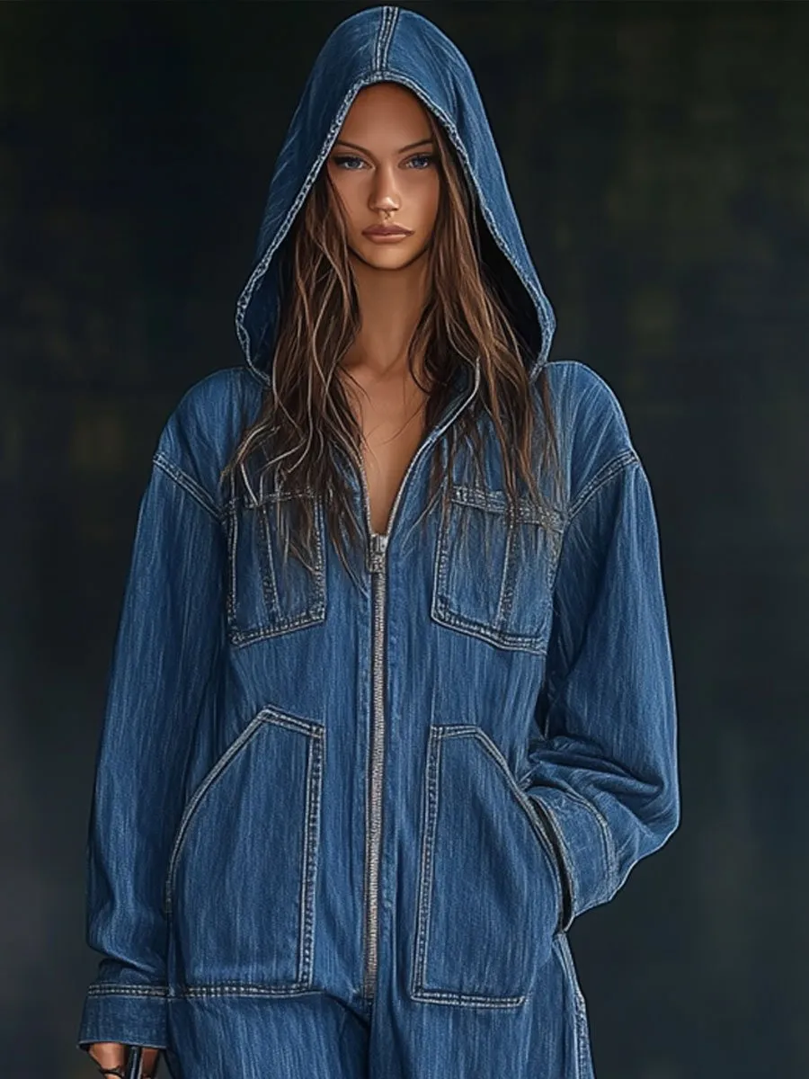 Denise™ | Vintage Denim Jumpsuit