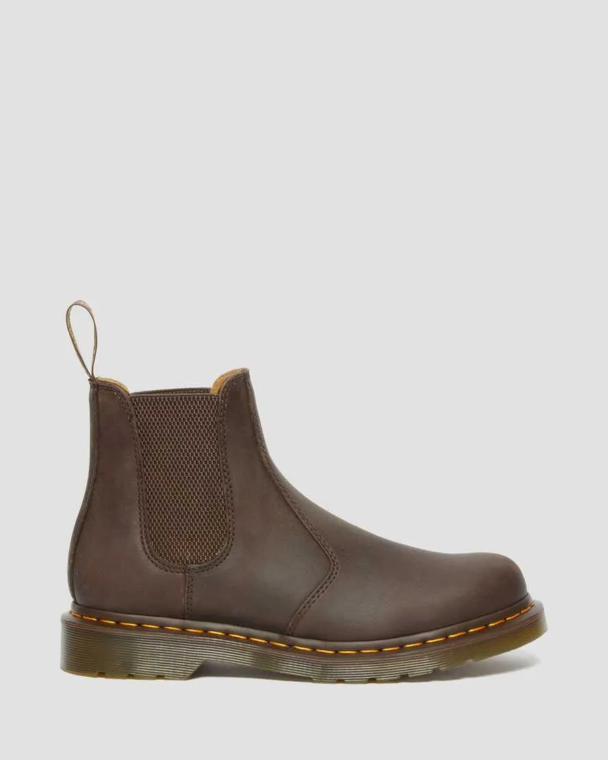 Dr Martens 2976 Brown Leather Chelsea Boots Crazy Horse