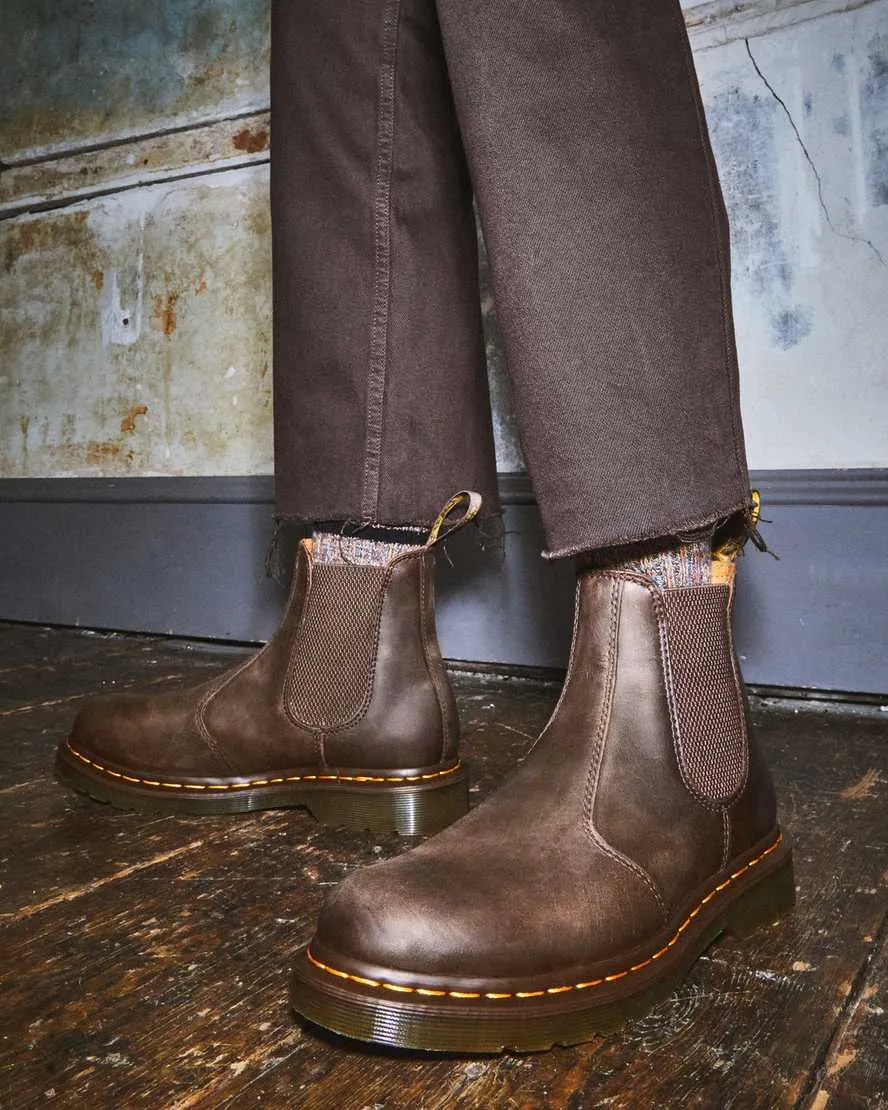 Dr Martens 2976 Brown Leather Chelsea Boots Crazy Horse