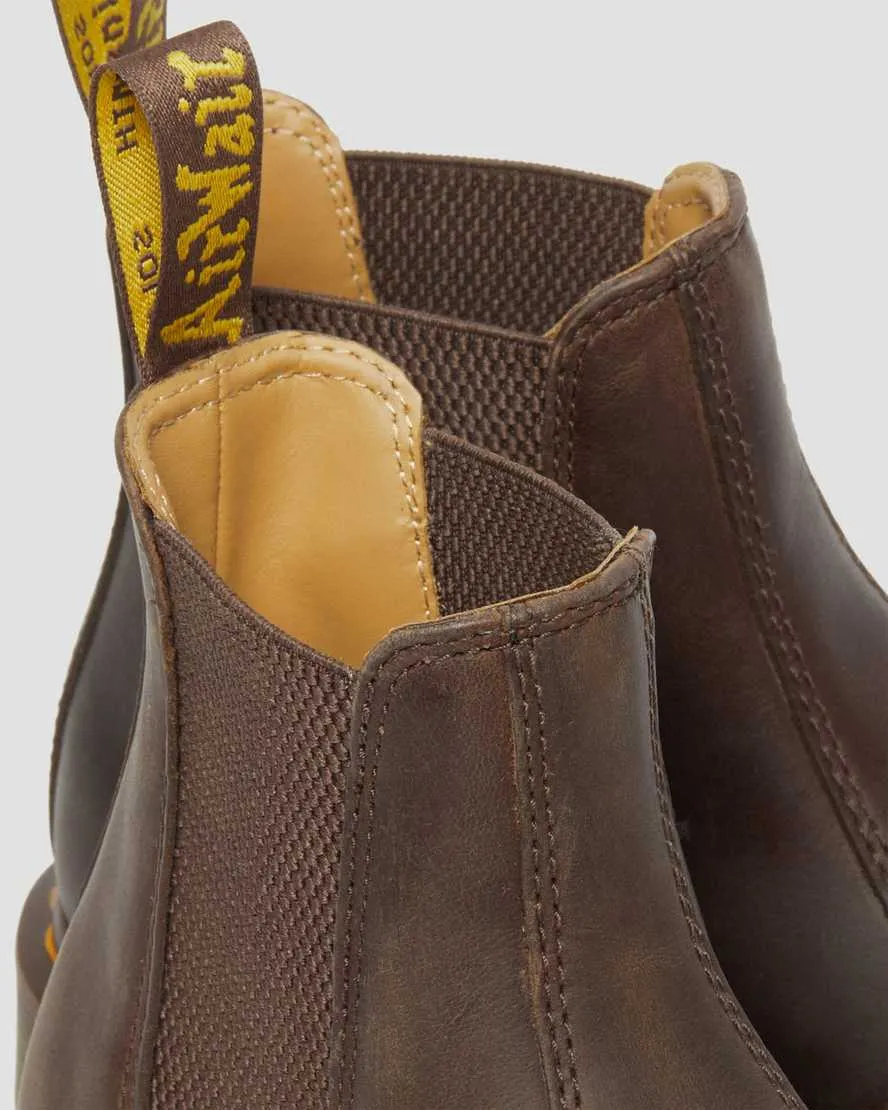 Dr Martens 2976 Brown Leather Chelsea Boots Crazy Horse