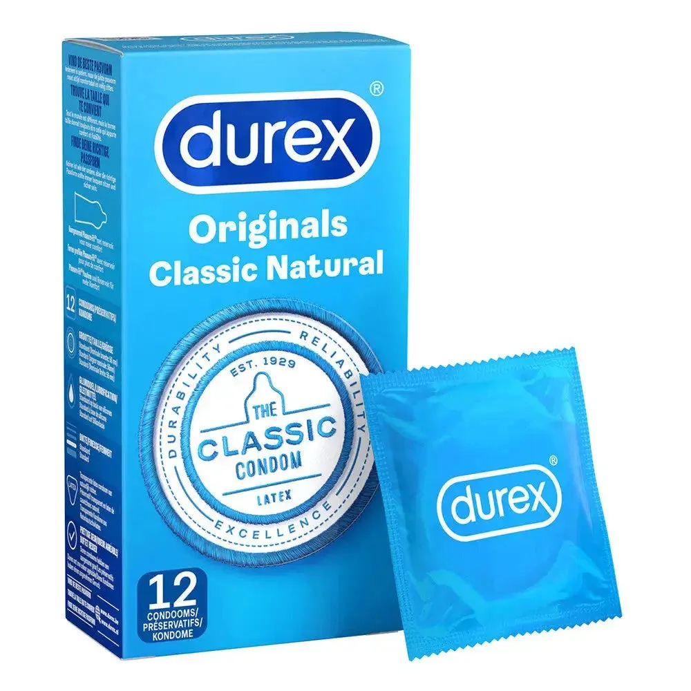 Durex Latex Classic Male Natural Condoms 12 Pack