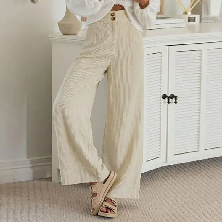 Enigma High-Rise Wide Leg Corduroy Pants