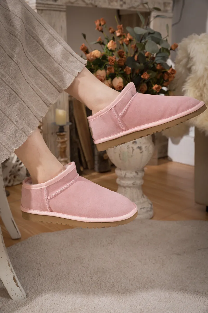 Faux Fur-Lined Suede Tasman Ankle Boot - Pink