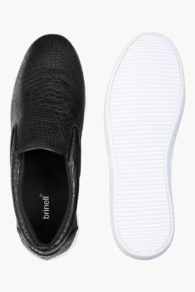 Faux Leather Loafer Plimsolls