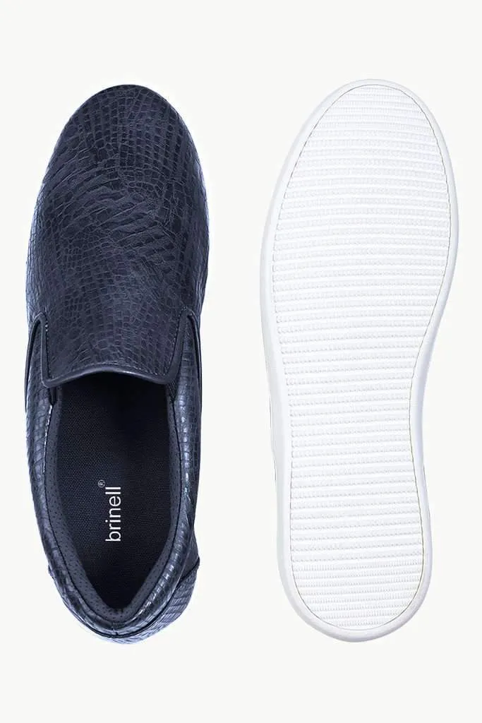 Faux Leather Loafer Plimsolls
