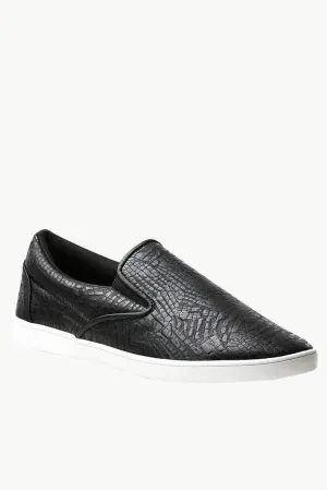 Faux Leather Loafer Plimsolls