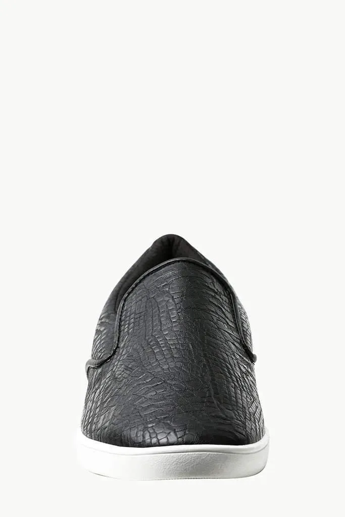 Faux Leather Loafer Plimsolls
