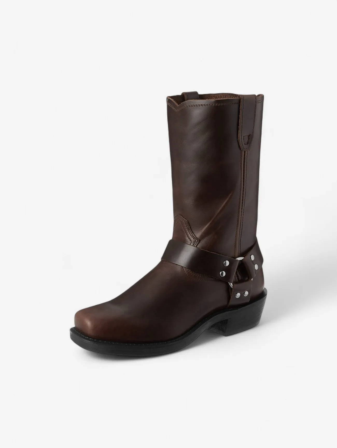 Foxes | Short Motorcycle Boots Square Toe Block Heels