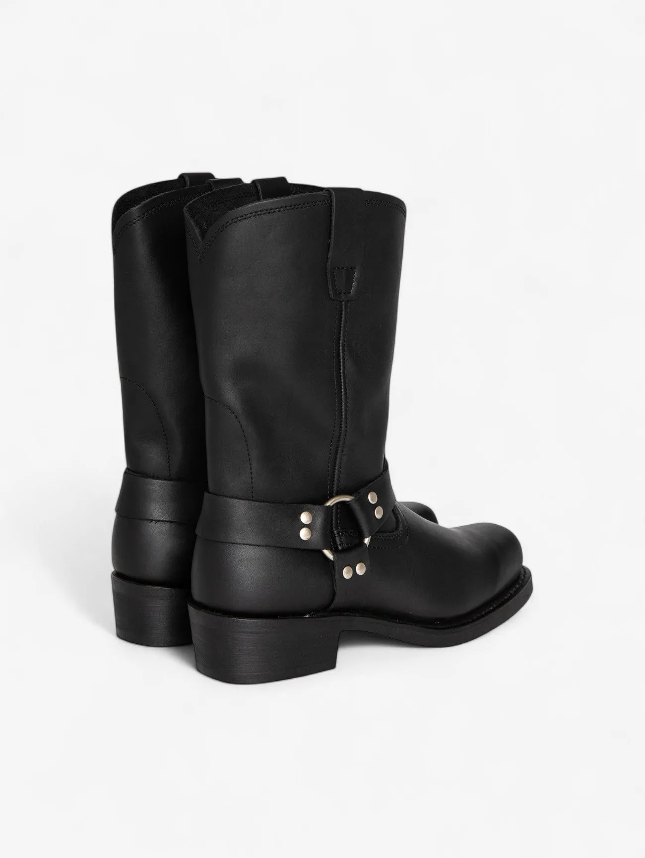 Foxes | Short Motorcycle Boots Square Toe Block Heels