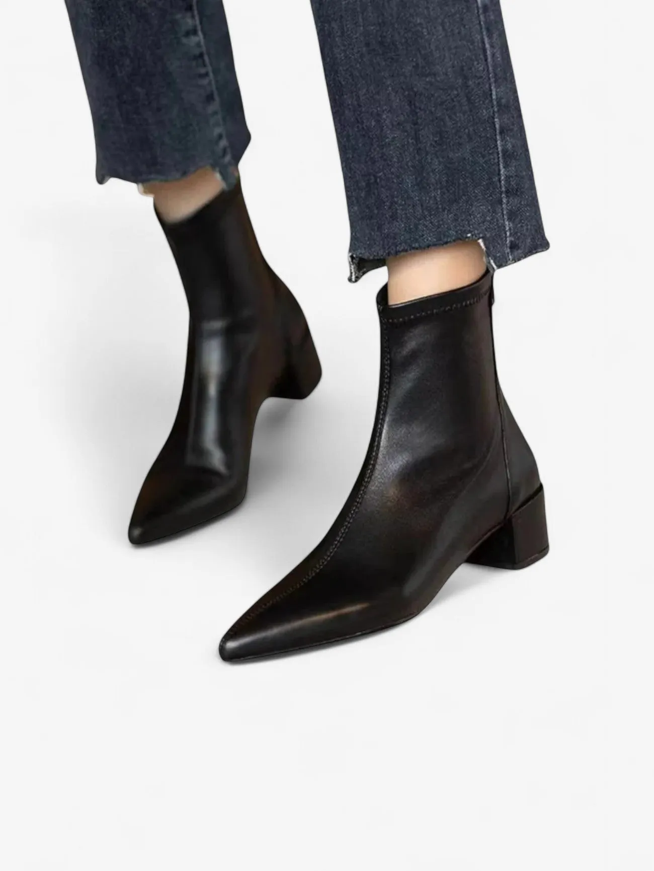 Foxes | Women's Low Block Heel Ankle Boots with Zipper