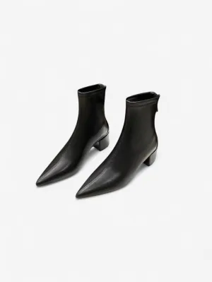 Foxes | Women's Low Block Heel Ankle Boots with Zipper