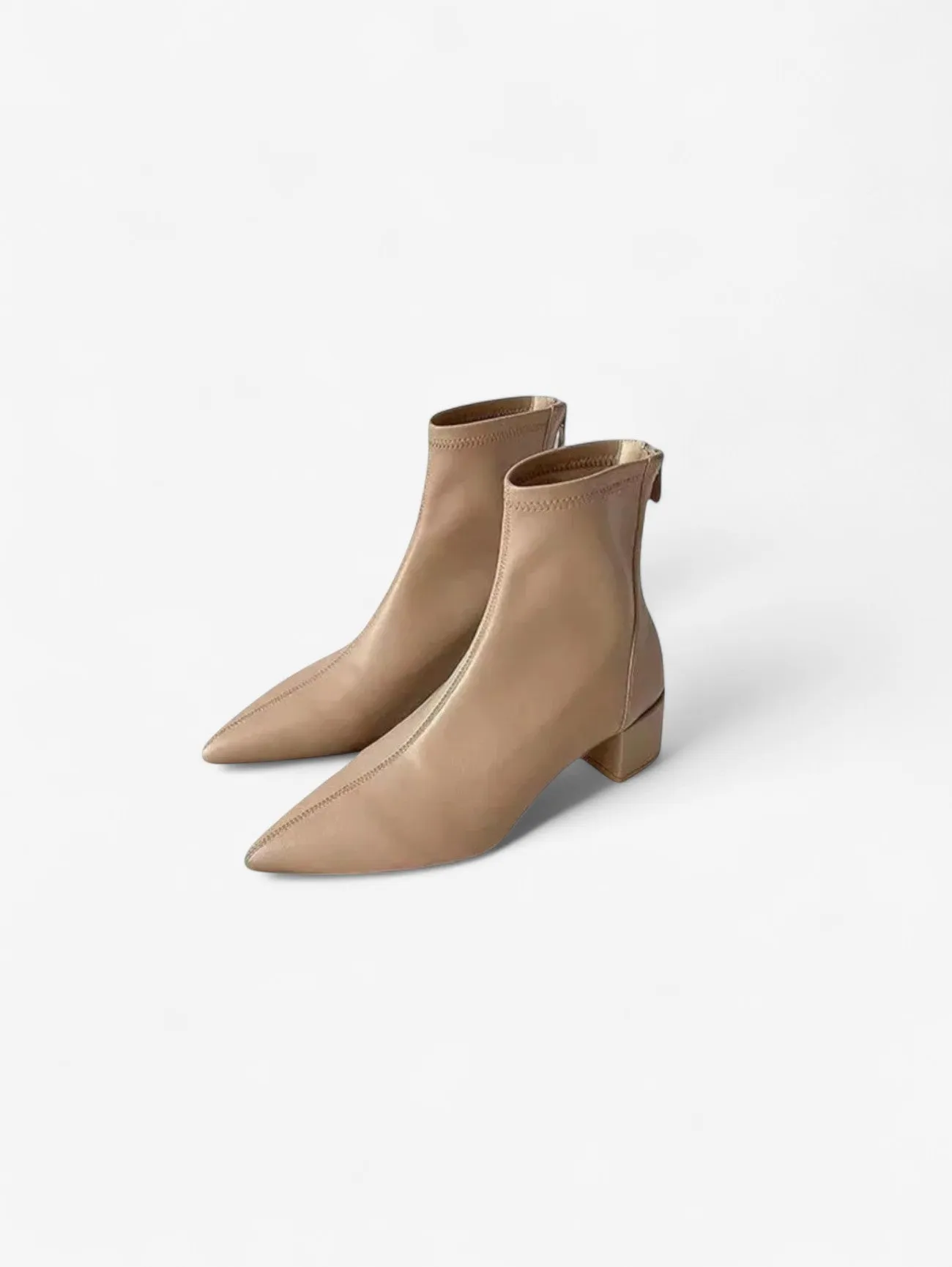 Foxes | Women's Low Block Heel Ankle Boots with Zipper