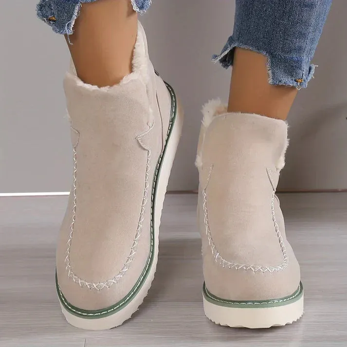 Fur-lined orthopedic shoes