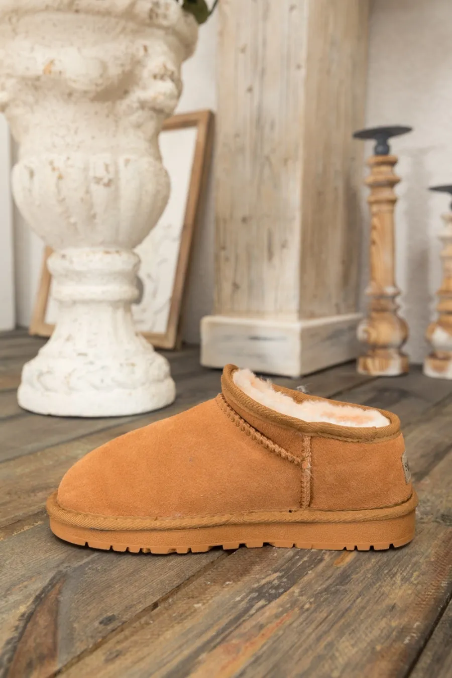 Fur-Lined Suede Tasman Slipper Ankle Boots