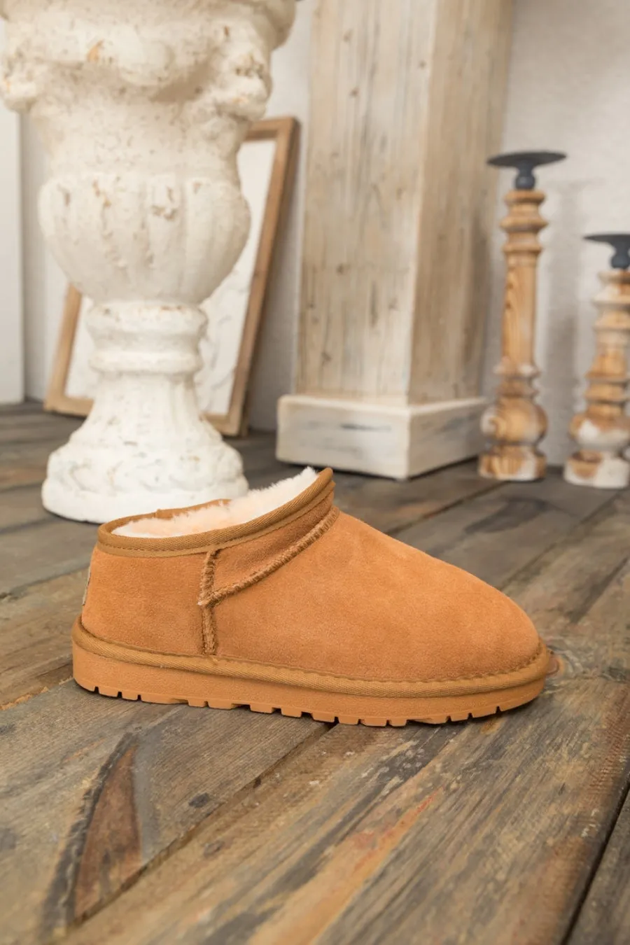 Fur-Lined Suede Tasman Slipper Ankle Boots