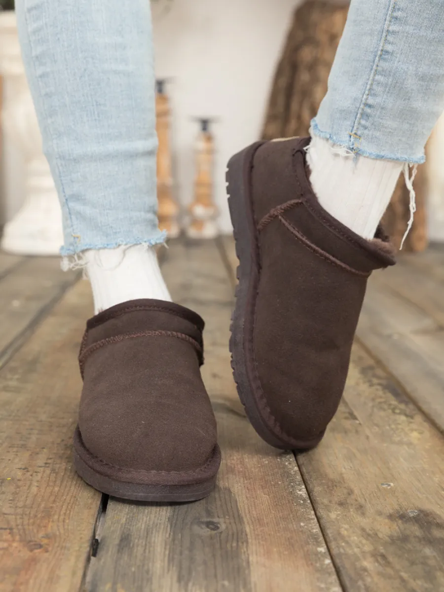 Fur-Lined Suede Tasman Slipper Ankle Boots