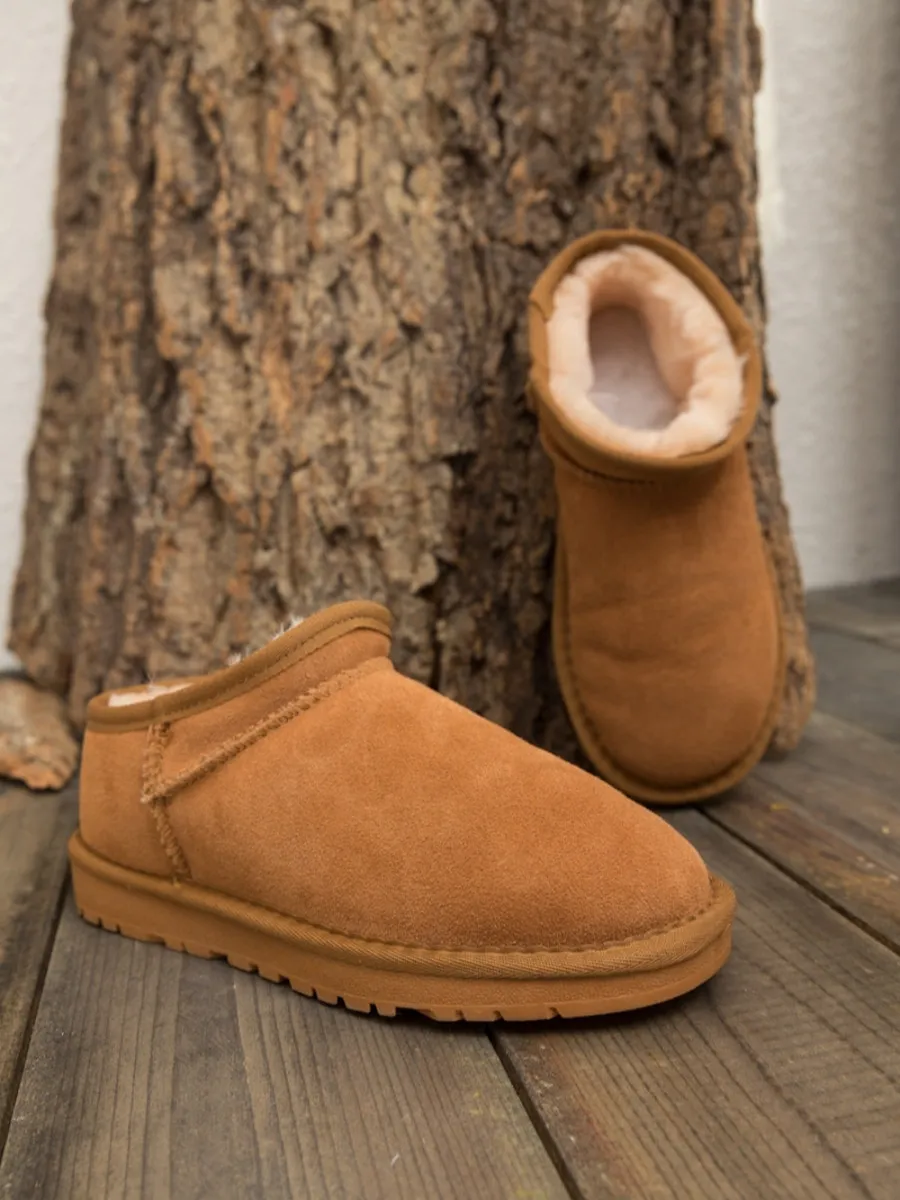 Fur-Lined Suede Tasman Slipper Ankle Boots