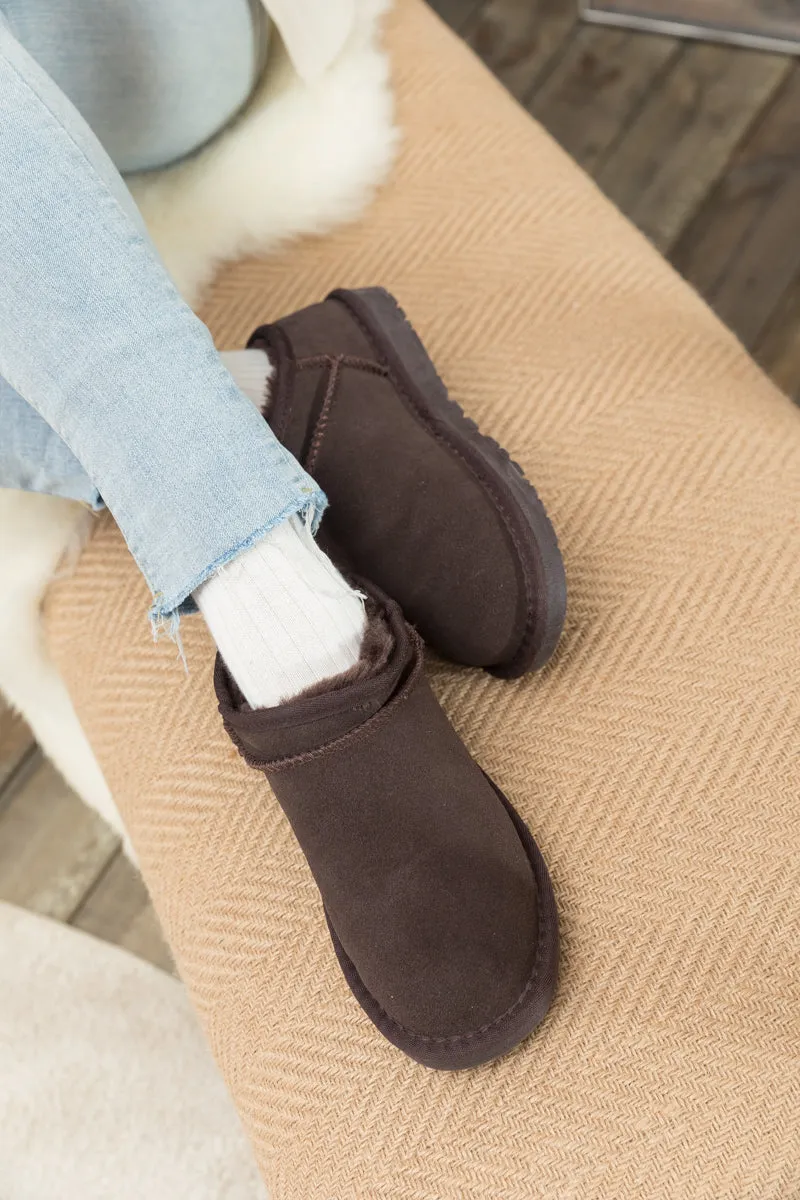 Fur-Lined Suede Tasman Slipper Ankle Boots