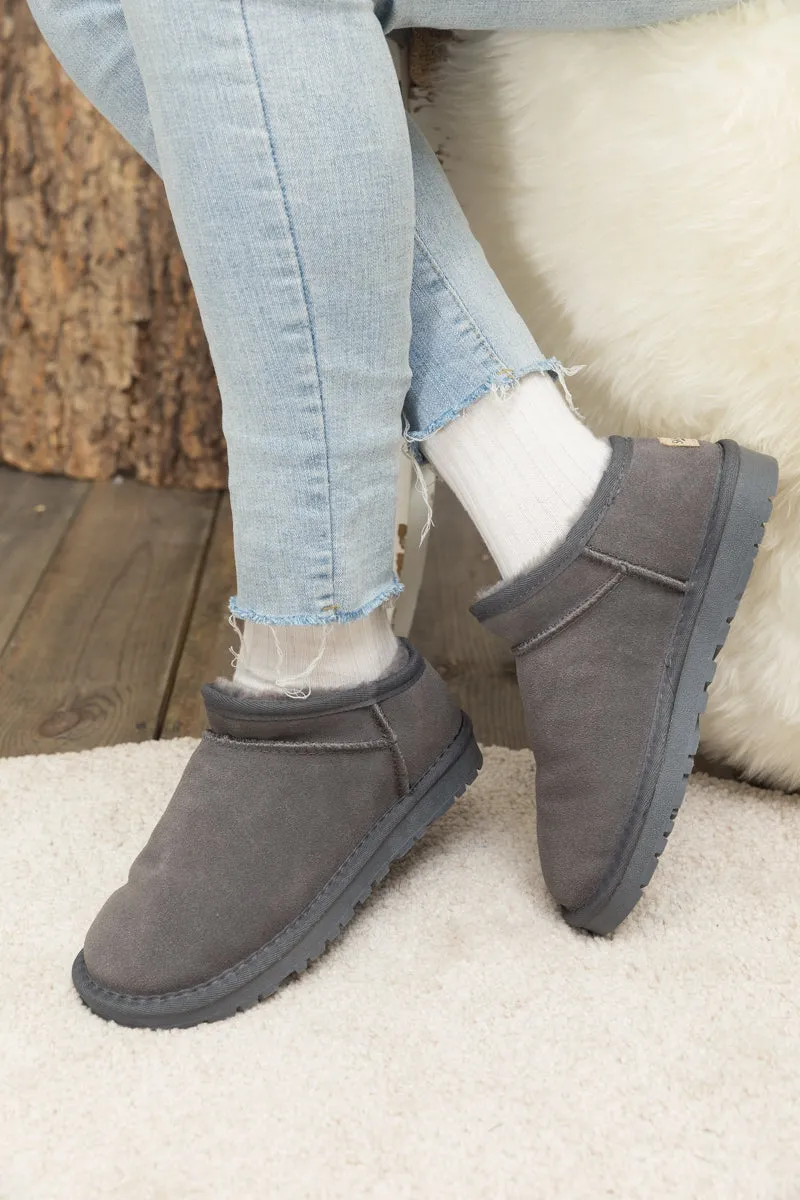 Fur-Lined Suede Tasman Slipper Boots