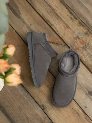 Fur-Lined Suede Tasman Slipper Boots
