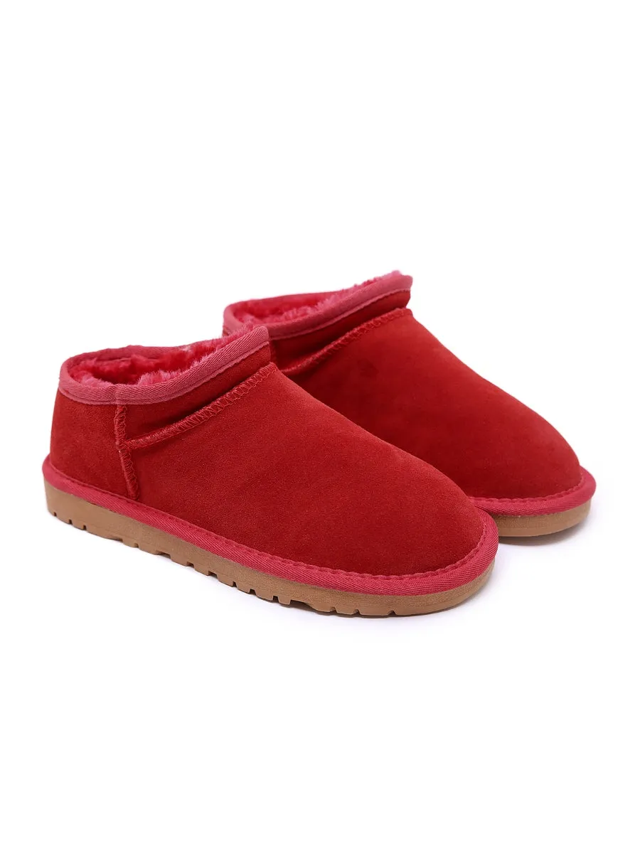 Fur-Lined Suede Tasman Slipper Boots