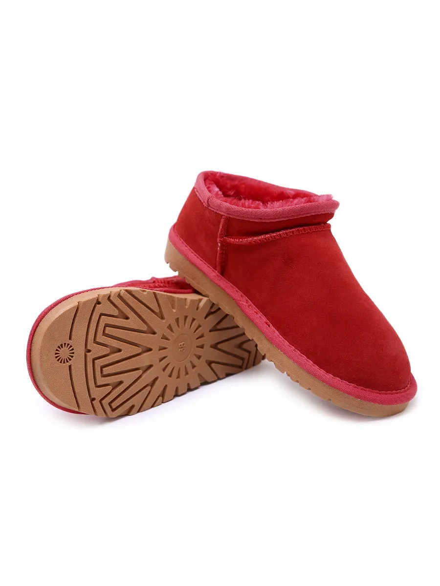 Fur-Lined Suede Tasman Slipper Boots